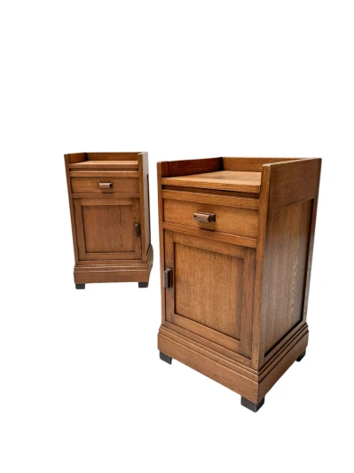 Two Art Deco Modernist Nightstands or Bedside Tables, 1920s